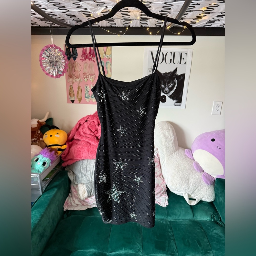 Windsor Black Starry Mini Hoco Dress - Picture 7 of 7